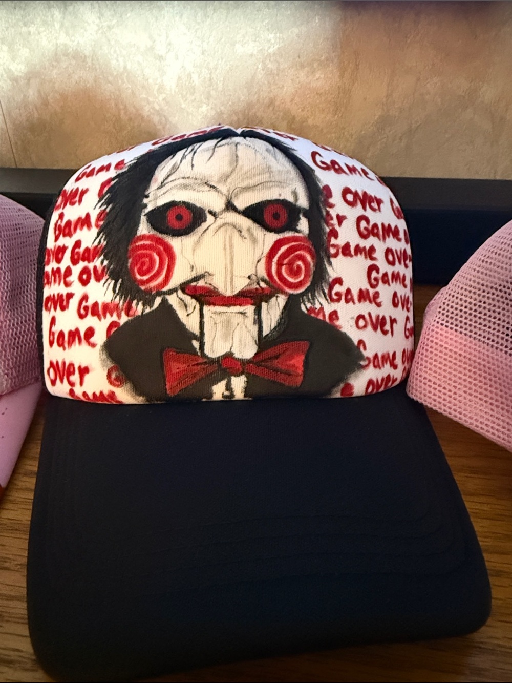 jigsaw Hand painted Trucker hat